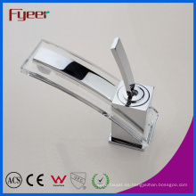 Fyeer Chrome original colorida llave de vidrio estilo manija única baño latón lavabo grifo grifo mezclador de agua